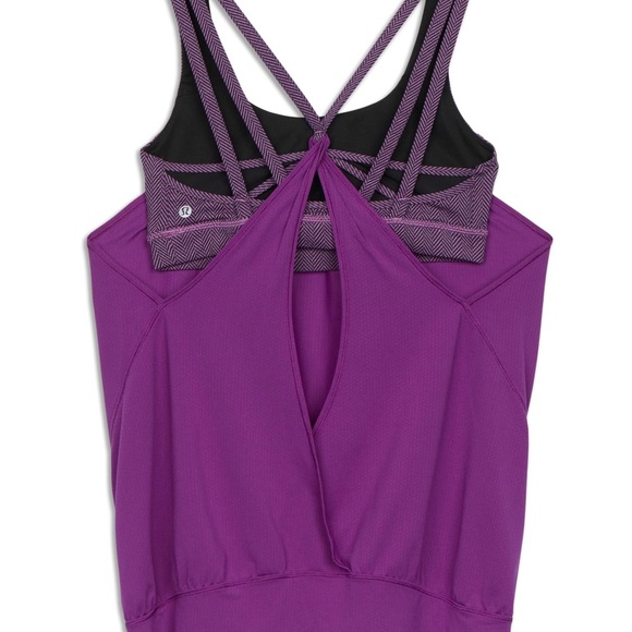 Lululemon Nouveau Limits Tank Top in Miss Mosaic Peach Fuzz Regal Plum Women's 8 - Picture 2 of 7